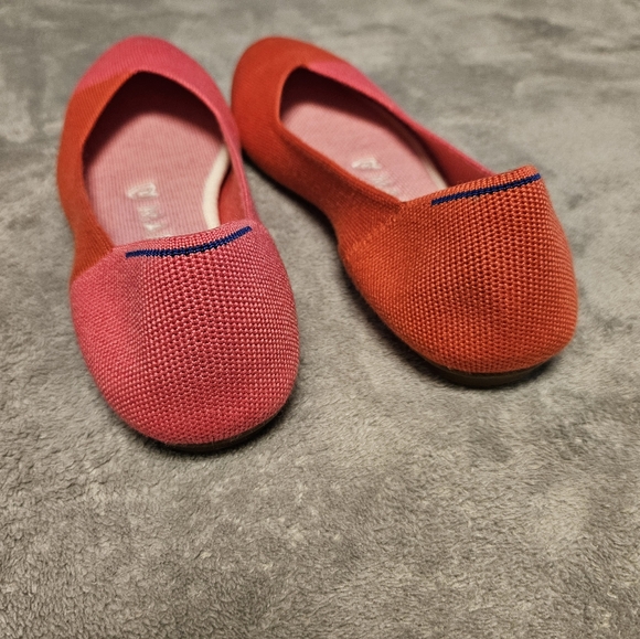 Rothy's x Marta Ferri Pink and Red Merino Wool Square Flat Flame Azalea Size 8.5 - Picture 7 of 16